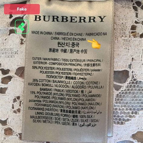 authentic Burberry coat labels